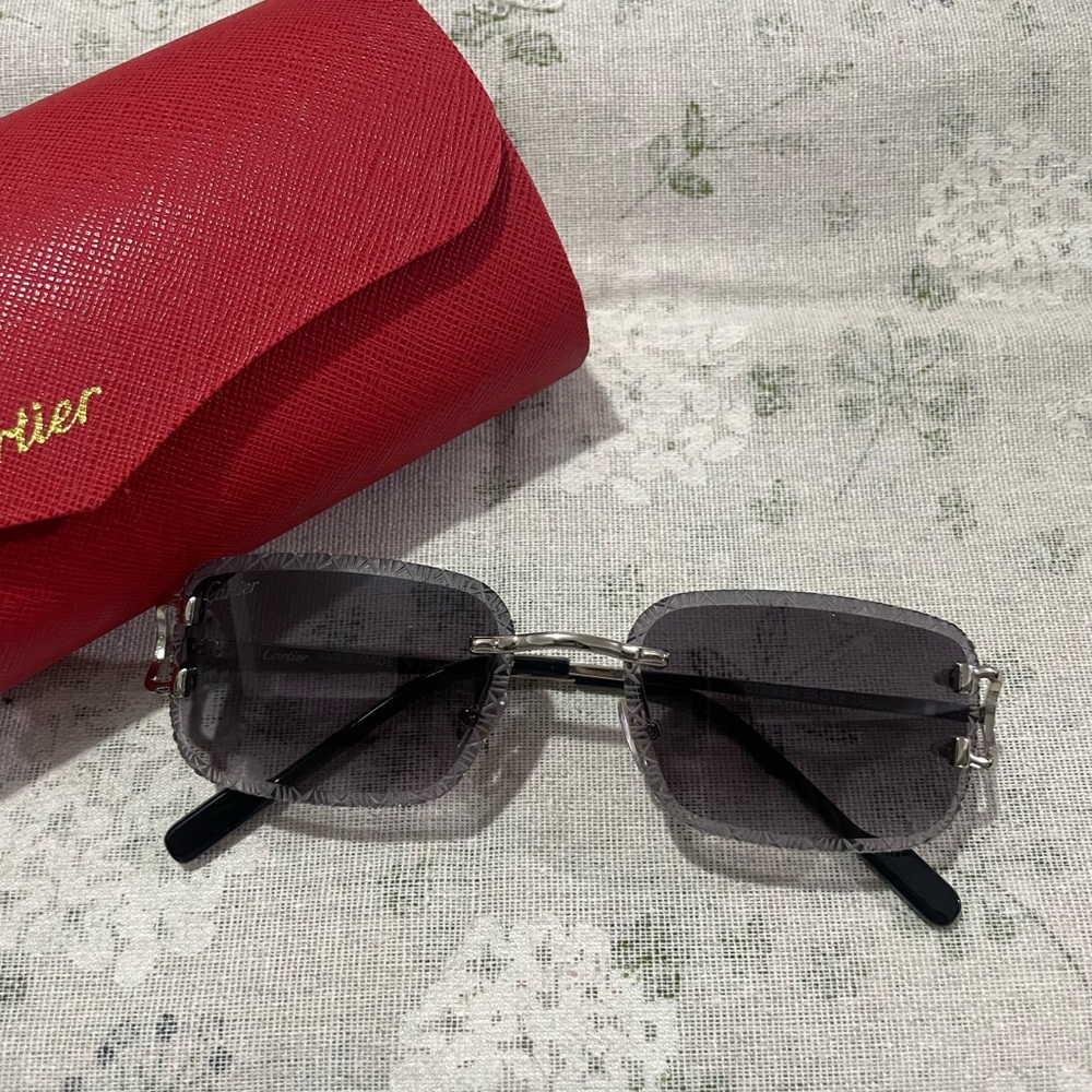 Cartier Panthère Rimless Sunglasses (Black)